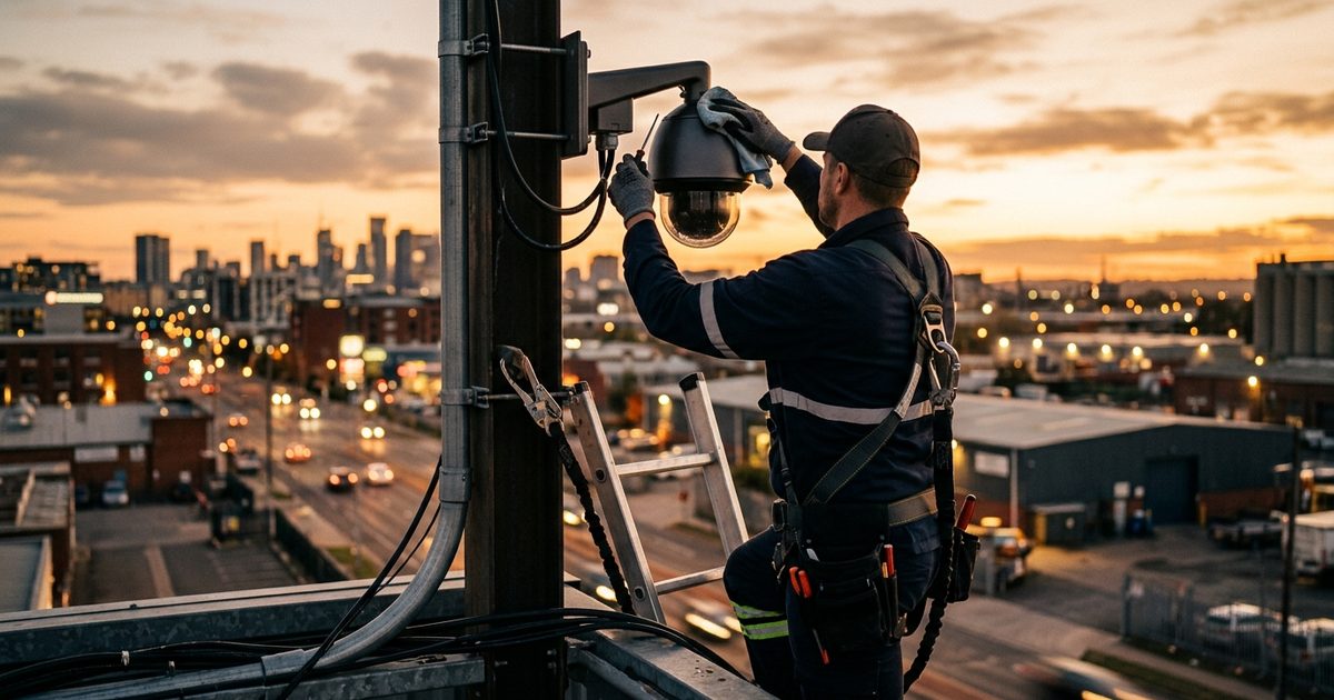 Camera maintenance on a mast-mounted unit