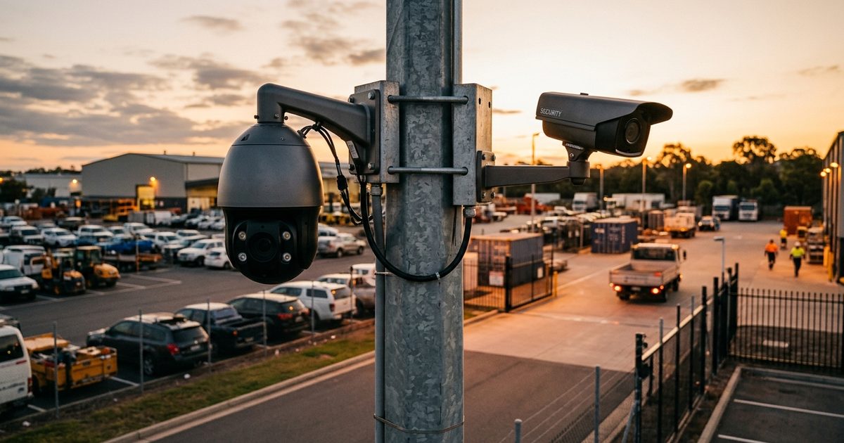 PTZ and fixed cameras paired on one mast
