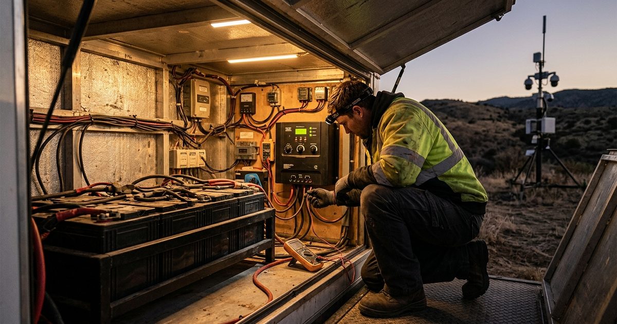 Battery bank and charge controller inspection