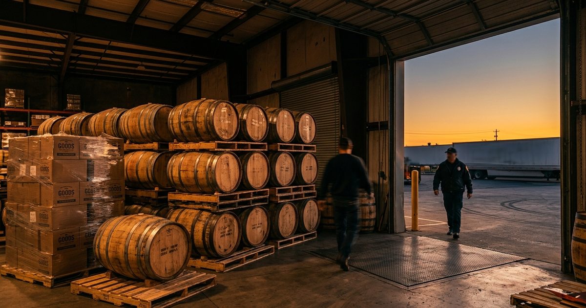 Barrel and case-goods storage at a winery