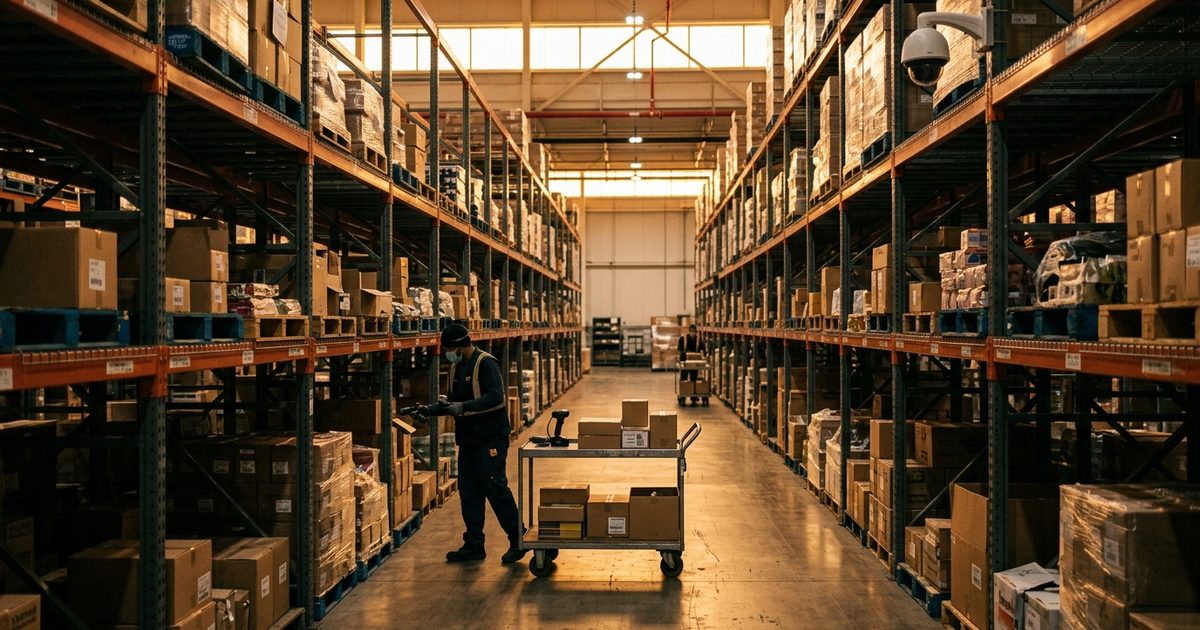 Racking aisle coverage inside a warehouse